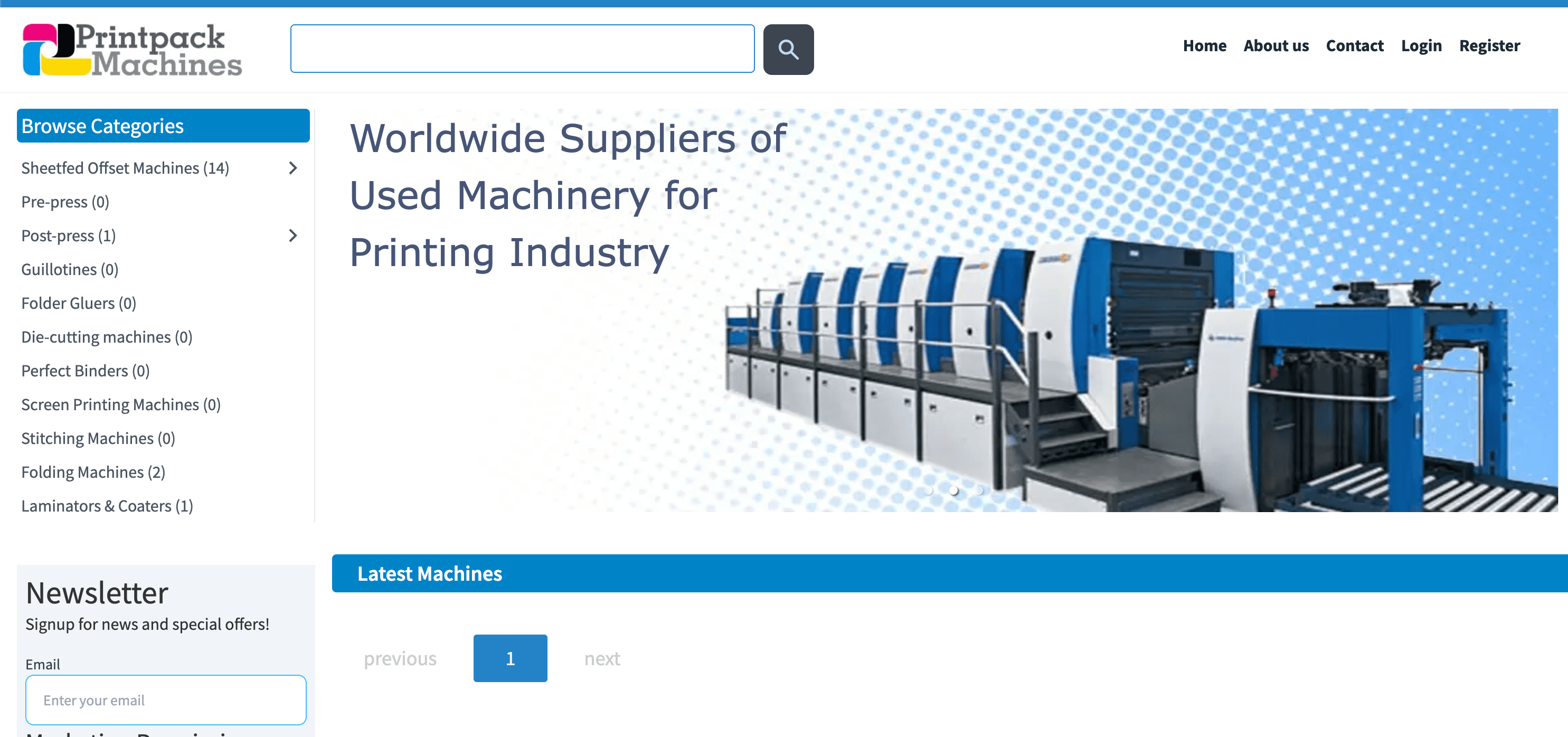 Image of printpackmachines website